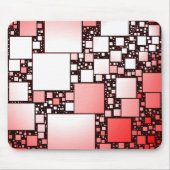 Rood en Wit Vierkant Dansende Muismat (Voorkant)