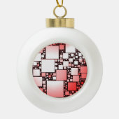 Rood en Wit Vierkant Dansende Sneeuwvlok Decoratie (Voorkant)