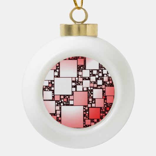 Rood en Wit Vierkant Dansende Sneeuwvlok Decoratie (Voorkant)