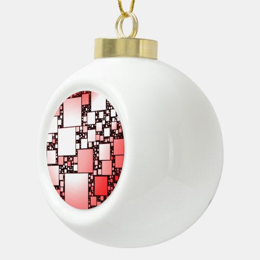 Rood en Wit Vierkant Dansende Sneeuwvlok Decoratie (Rechts)