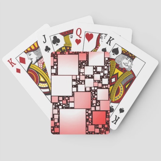 Rood en Wit Vierkant Dansende Speelkaarten (Achterkant)