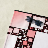 Rood en wit vierkant dansende strandhanddoek strandlaken (In situ)