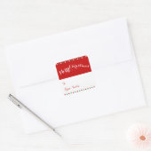 Rood en wit vierkant kerstcadeau Label (Envelop)