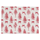 Rood en wit vintage kerstboom groot cadeauzakje (Achterkant)