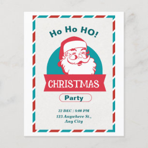 Rood en Wit Vintage Kerstman Kerstfeest  Flyer