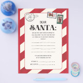 Rood en wit Vintage Kerstman Letter. Flyer (Enkel)