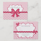 Rood en wit Visitekaartje Cadeaucertificaat Kortingskaartje (Voorkant / Achterkant)