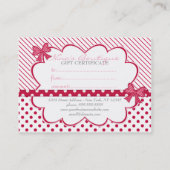 Rood en wit Visitekaartje Cadeaucertificaat Kortingskaartje (Achterkant)