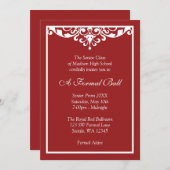 Rood en wit Vlaanderen Formele Prom Dance Ball Kaart (Voorkant / Achterkant)