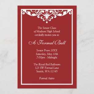 Rood en wit Vlaanderen Formele Prom Dance Ball Kaart