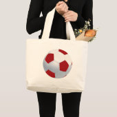 Rood en wit Voetbal Canvas Tas (Voorkant (product))