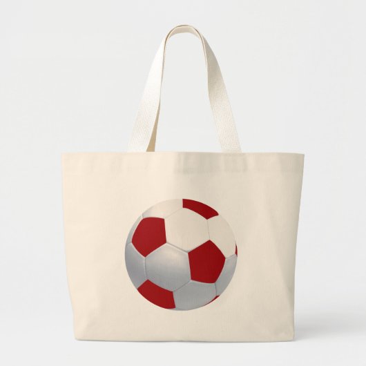 Rood en wit Voetbal Canvas Tas (Voorkant)