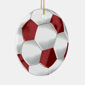 Rood en wit Voetbal Keramisch Ornament (Rechts)