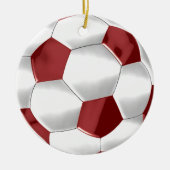 Rood en wit Voetbal Keramisch Ornament (Voorkant)