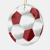 Rood en wit Voetbal Keramisch Ornament (Links)