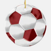Rood en wit Voetbal Keramisch Ornament (Achterkant)