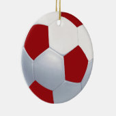 Rood en wit Voetbal Keramisch Ornament (Rechts)