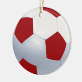Rood en wit Voetbal Keramisch Ornament (Links)