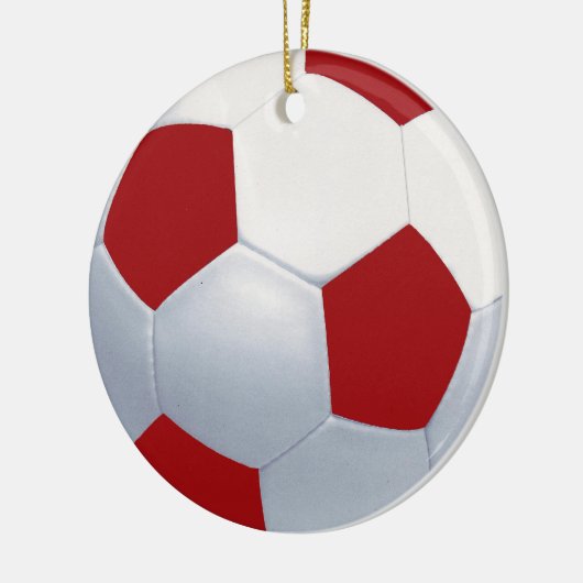 Rood en wit Voetbal Keramisch Ornament (Links)