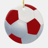 Rood en wit Voetbal Keramisch Ornament (Achterkant)