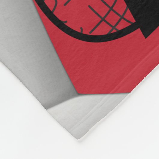 Rood en wit Voetbal met DIY-tekst Fleece Deken (Hoek)