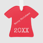 Rood en wit Voetbal Rugby Kerst Ornament (achterkant)