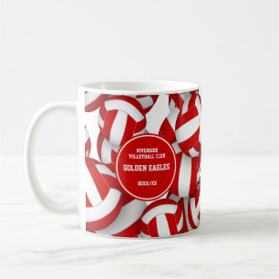 rood en wit volleybalteam kleuren coach cadeau koffiemok