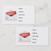 Rood en wit voor verkoop door eigenaar onroerend g visitekaartje (Voorkant / Achterkant)