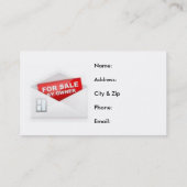 Rood en wit voor verkoop door eigenaar onroerend g visitekaartje (Achterkant)