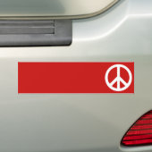 Rood en Wit Vredessymbool Bumpersticker (Op auto)
