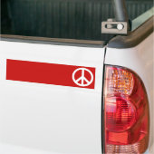 Rood en Wit Vredessymbool Bumpersticker (Op Truck)