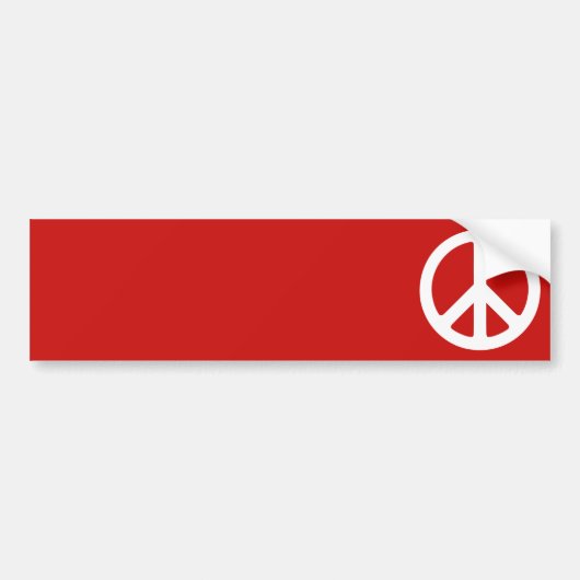 Rood en Wit Vredessymbool Bumpersticker (Voorkant)