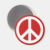 Rood en Wit Vredessymbool Magneet (Voorkant / Achterkant)