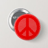 Rood en wit vredessymbool ronde button 5,7 cm (Voorkant /achterkant)