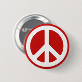 Rood en Wit Vredessymbool Ronde Button 5,7 Cm (Voorkant /achterkant)