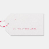 Rood en wit Vrolijk kerstcadeau Label Cadeaulabel (Achterkant Horizontaal)