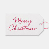 Rood en wit Vrolijk kerstcadeau Label Cadeaulabel (Voorkant (Horizontaal))