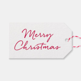 Rood en wit Vrolijk kerstcadeau Label Cadeaulabel