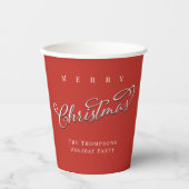 Rood en Wit Vrolijk Kerstscript Custom Papieren Bekers (Voorkant)