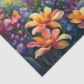 Rood en wit Vuurtoren Bloementuin Stormachtig Zee Tissuepapier (Detail)