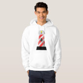 Rood en wit Vuurtoren Mannen Hoodie (Voorkant volledig)