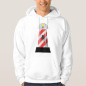 Rood en wit Vuurtoren Mannen Hoodie (Voorkant)