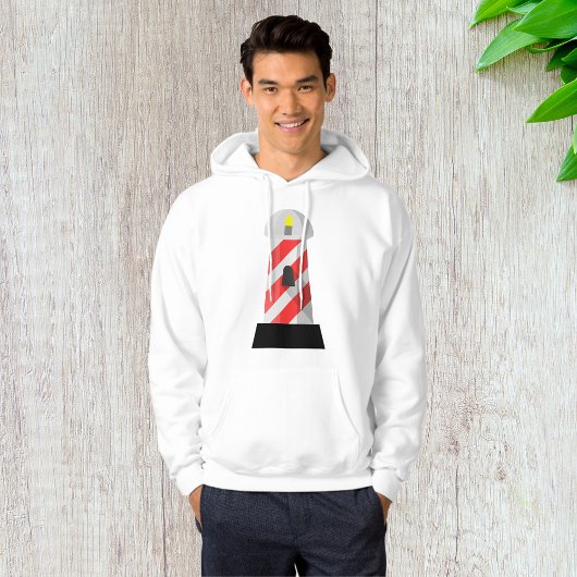 Rood en wit Vuurtoren Mannen Hoodie