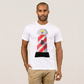 Rood en wit Vuurtoren Mannen T-shirt (Voorkant volledig)