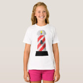 Rood en Wit Vuurtoren Meisjes T-shirt (Voorkant volledig)
