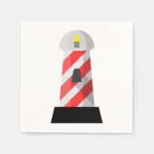 Rood en wit Vuurtoren Papieren servetten (Voorkant)