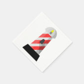 Rood en wit Vuurtoren Papieren servetten (Hoek)