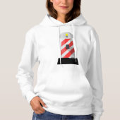 Rood en wit Vuurtoren Vrouwen Hoodie (Voorkant)