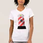 Rood en wit Vuurtoren Vrouwen T-shirt (Voorkant)