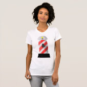 Rood en wit Vuurtoren Vrouwen T-shirt (Voorkant volledig)